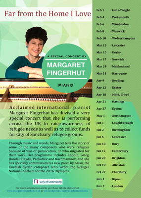 Far from the Home I love - A special concert by Margaret Fingerhut, piano