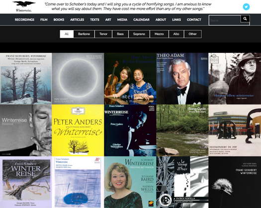 Screenshot of Iain C Phillips's 'Die Winterreise' website