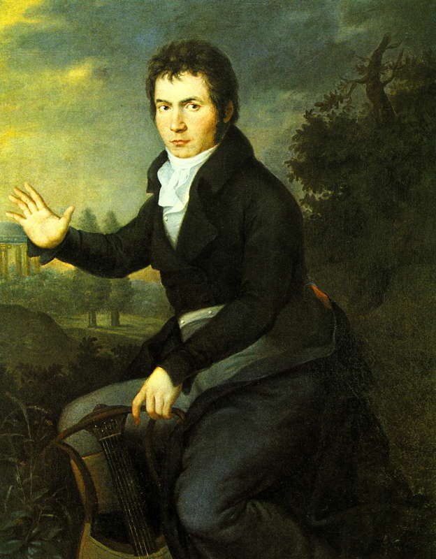 An 1804-5 portrait of Ludwig van Beethoven (1770-1827) by German painter Joseph Willibrord Mähler (1778-1860)