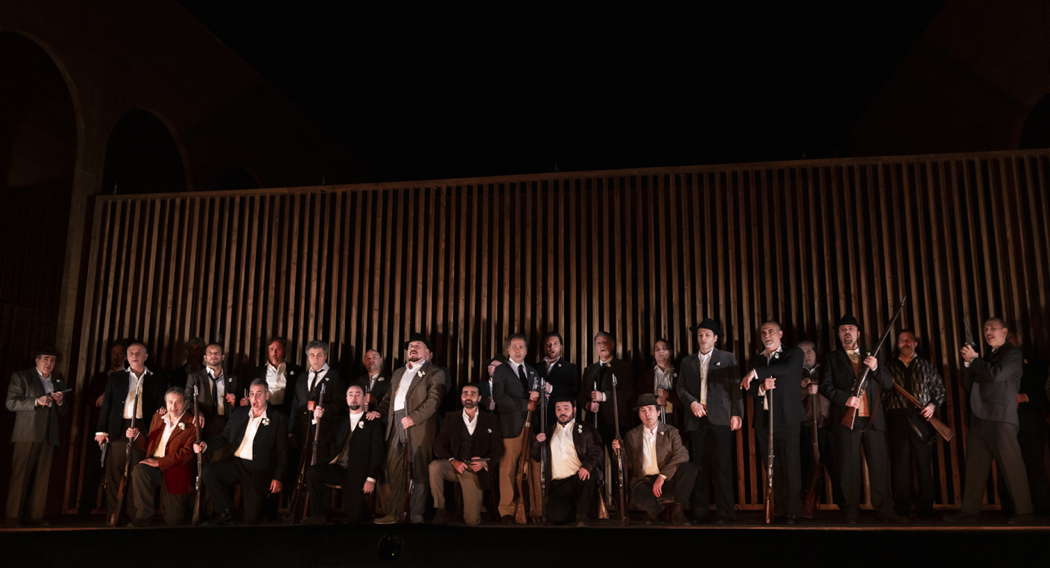 The gentlemen of the chorus in Bellini's 'I Capuleti e i Montecchi' at Teatro dell'Opera di Roma. Photo © 2020 Yasuko Kageyama