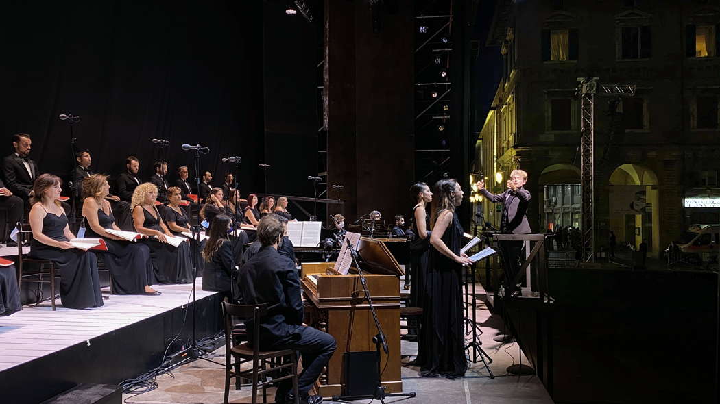 A scene from 'Petite Messe Solennelle' at the Rossini Opera Festival on 6 August 2020
