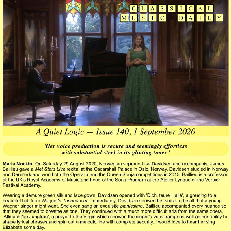 Classical Music Daily's September 2020 newsletter