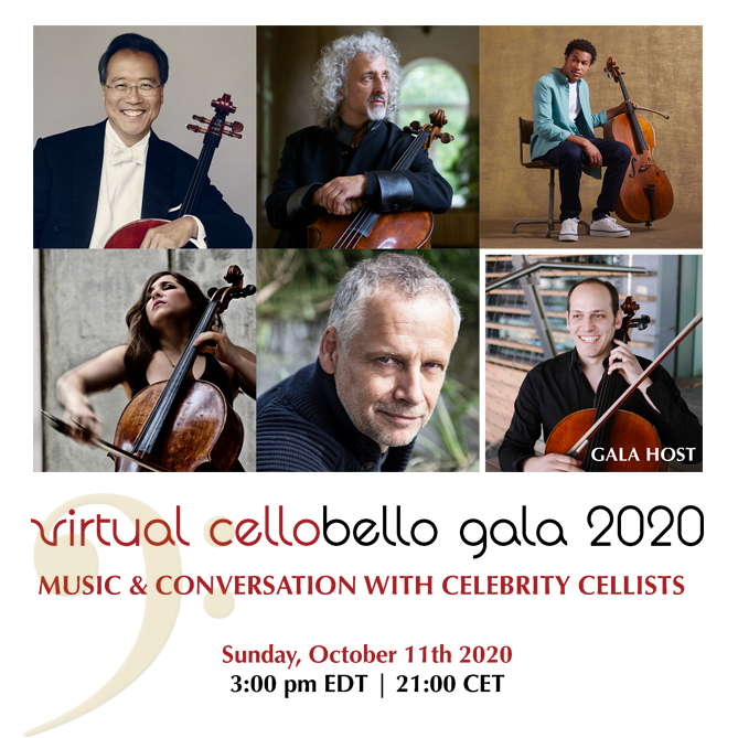Publicity for the virtual CelloBello Gala 2020