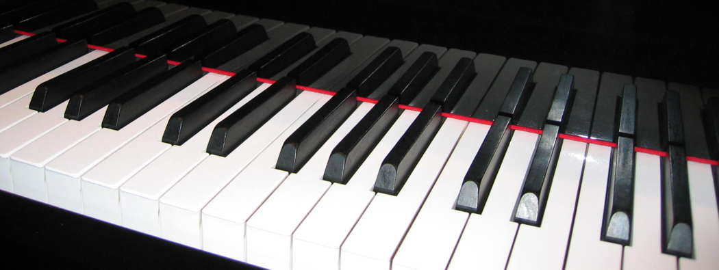 A section of a Steinway piano keyboard