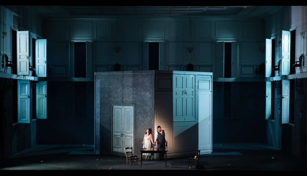 Roberta Mantegna as Luisa and Antonio Poli as Rodolfo in Opera di Roma's 'Luisa Miller'. Photo © 2022 Fabrizio Sansoni