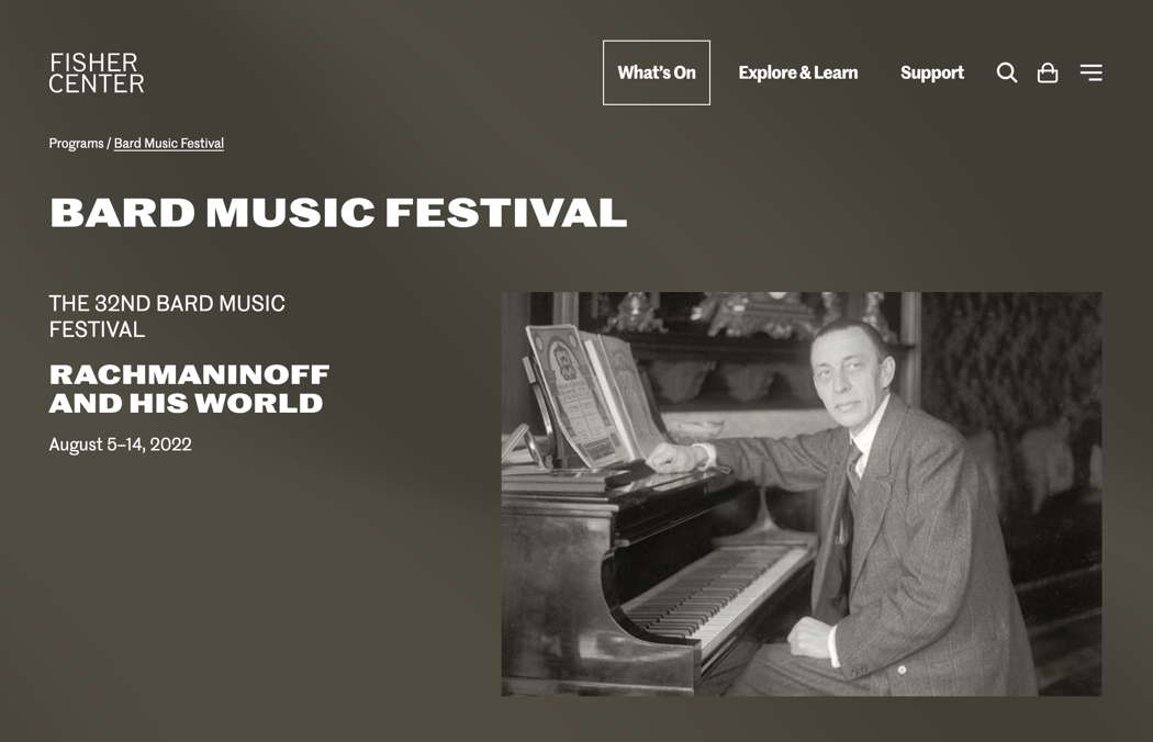 Online publicity for the 2022 Bard Music Festival