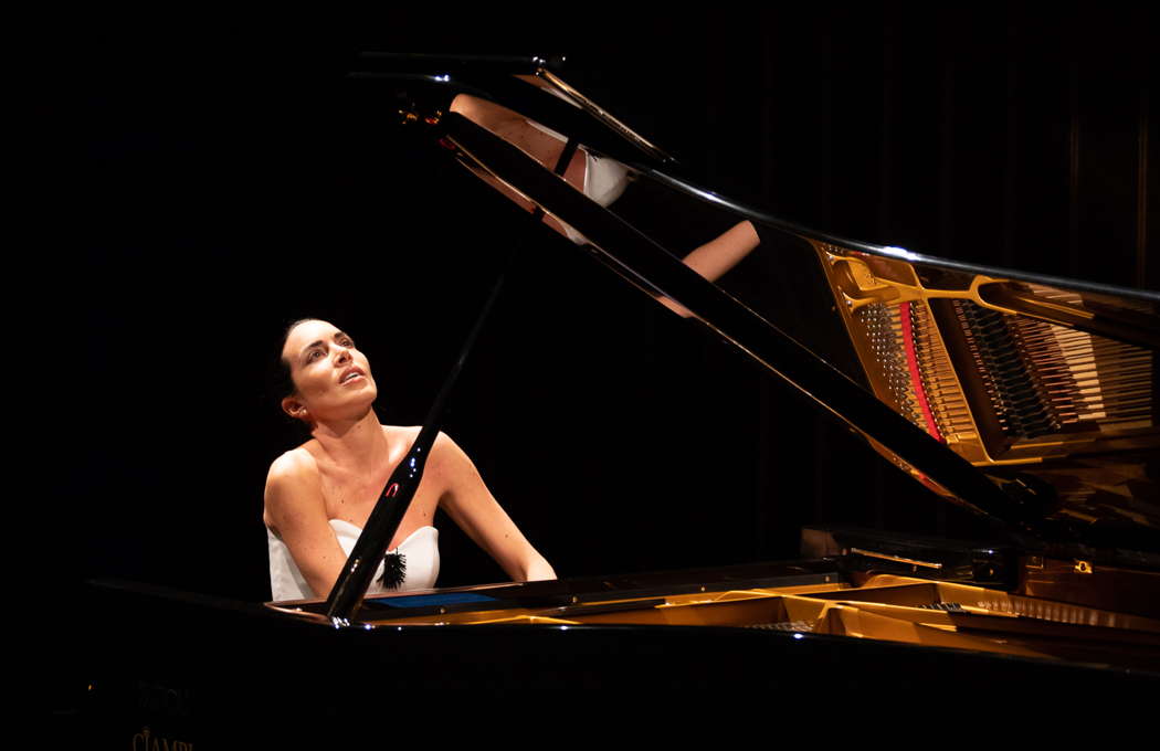Italian pianist Gloria Campaner playing Chopin at the Teatro Argentina in Rome on 15 December 2022. Photo © 2022 Marta Cantarelli