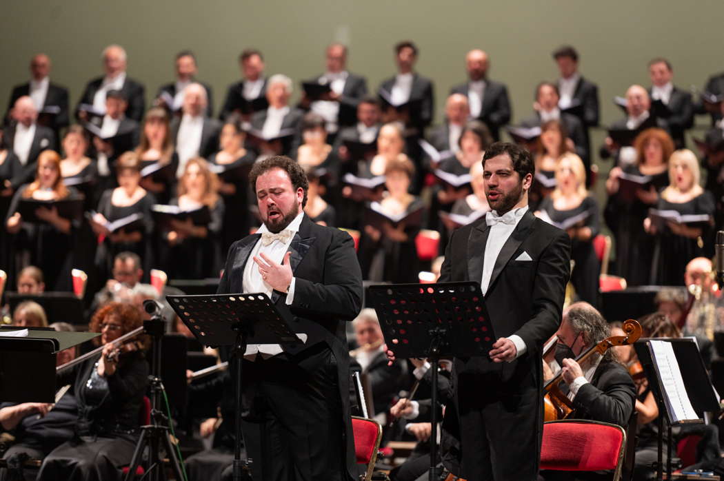 Ştefan Pop and Giorgi Manoshvili performing Verdi's Requiem for Opera di Roma. Photo © 2023 Fabrizio Sansoni