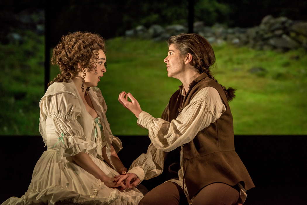 Ellie Neate as Elisa (left) and Katie Coventry as Aminta in Mozart's 'Il re pastore' at the Buxton Festival. Photo © 2023 Genevieve Girling