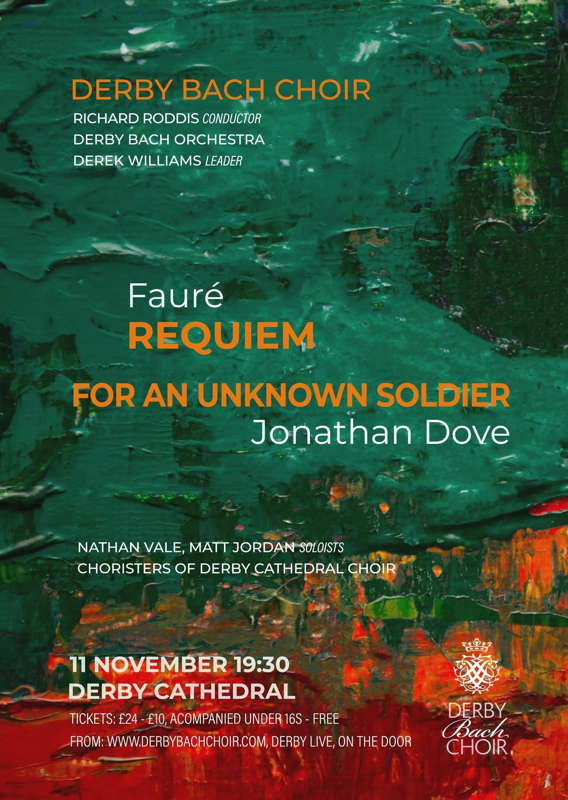 Poster for Derby Bach Choir's 11 November 2023 concert