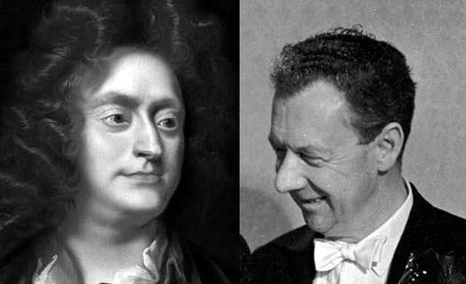 English composers Henry Purcell (left) and Benjamin Britten
