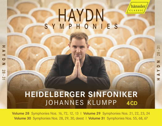Haydn Symphonies Volumes 28-31. © 2024 Hänssler Classic (HC23081)