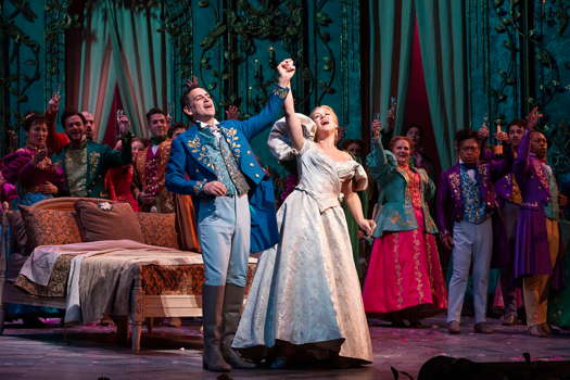 Juan Diego Flórez as Alfredo and Diana Damrau as Violetta in Verdi's 'La Traviata' at New York Metropolitan Opera. Photo © 2018 Marty Sohl