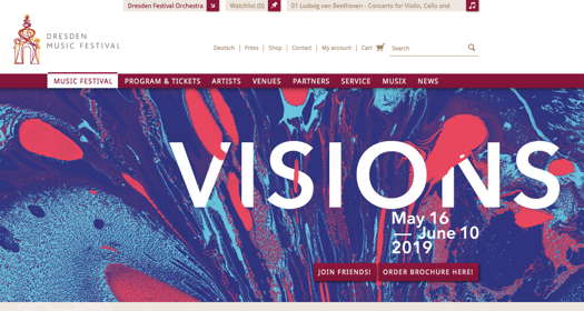 Visions - the 2019 Dresden Music Festival website