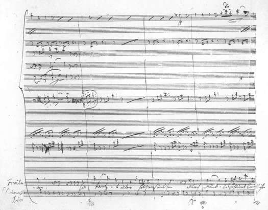 Autograph manuscript of an aria from Schubert's opera 'Alfonso und Estrella', parts of which were later used in the song 'Täuschung' from Die Winterreise