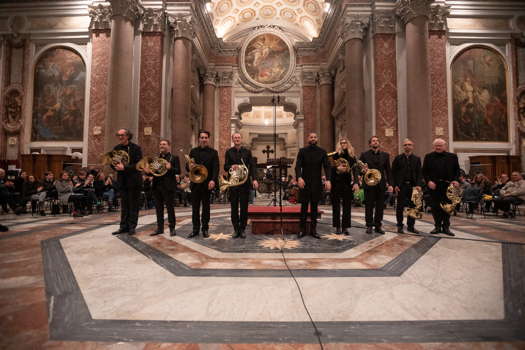 Samy Moussa (centre right) with Munich Opera Horns. Photo © 2019 Alberto Novelli