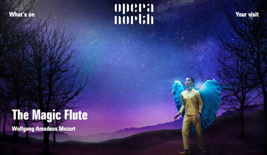 Online publicity for Opera North's 'The Magic Flute'