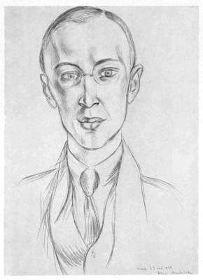 Prokofiev, drawn by Henri Matisse on 25 April 1921 for the premiere of the ballet 'Chout' the following month