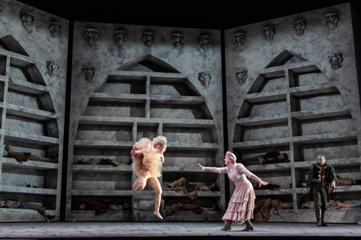 From left to right: Alis Bianca as Madiel, Ewa Vesin as Renate and Leigh Melrose as Ruprecht in Prokofiev's 'The Fiery Angel' at Teatro dell'Opera di Roma. Photo © 2019 Yasuko Kageyama