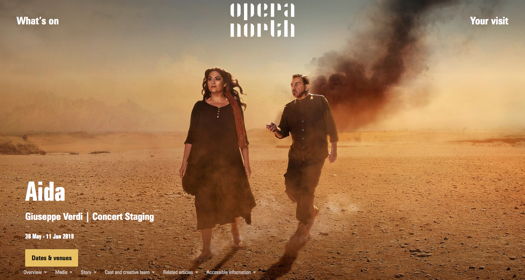 A publicity image for Opera North's 'Aida'