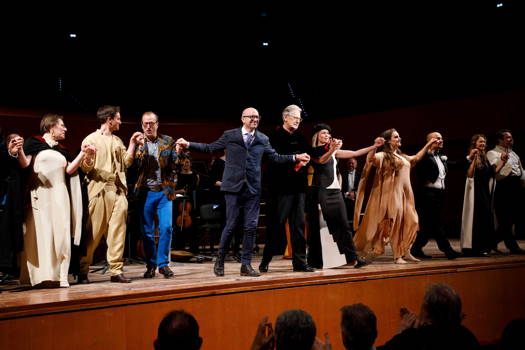 The cast of Handel's 'Semele' at the end of the performance. Photo © 2019 Musacchio, Ianiello and Pasqualini