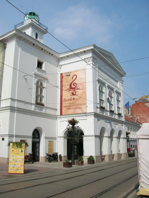 The National Theatre of Miskolc, on Széchenyi Street, during the 2006 International Opera Festival