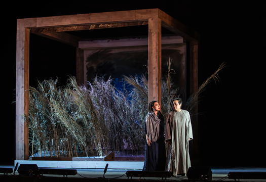 Vittoria Yeo as Aida and Alfred Kim as Radames in Denis Krief's new production of Verdi's 'Aida' in Rome. Photo © 2019 Yasuko Kageyama