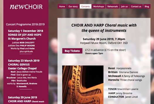 Online publicity for the 29 June 2019 concert