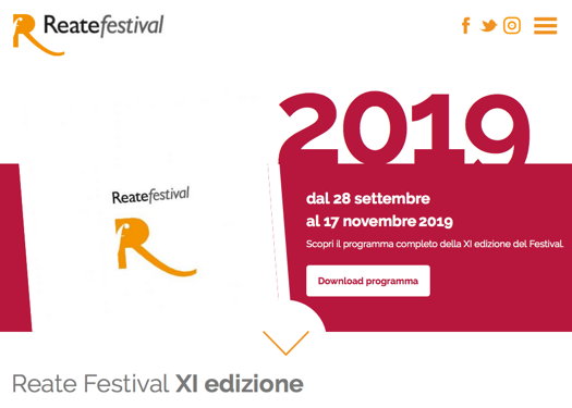 Online publicity for the 2019 Reate Festival, 28 September-17 November 2019