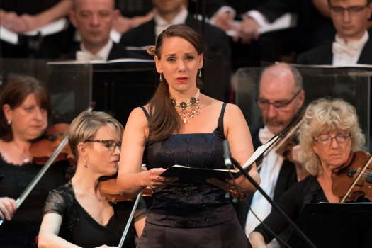 April Fredrick, the exalted soprano soloist in Joubert's 'An English Requiem'. Photo © 2019 Michael Whitefoot