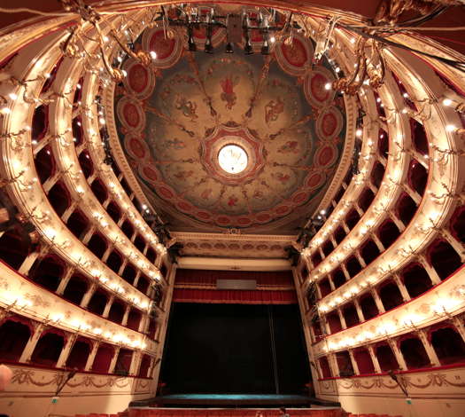 The main auditorium at Teatro Rossini in Pesaro, in 2017