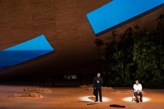 René Pape as Jacopo Fiesco and Luca Salsi in the title role of Verdi's 'Simon Boccanegra' at the Salzburg Festival. Photo © 2019 Ruth Walz