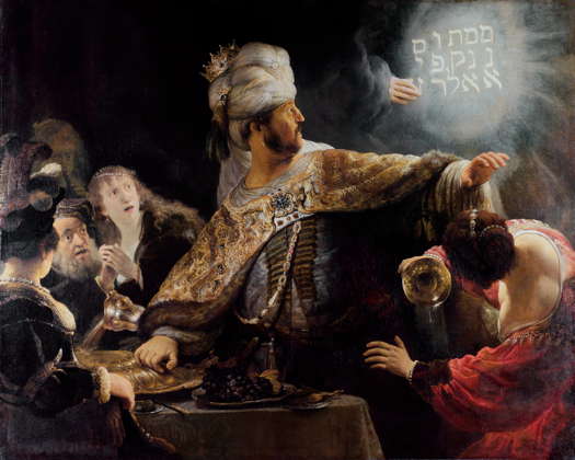 Belshazzar's Feast, oil-on-canvas, 1635, by Rembrandt