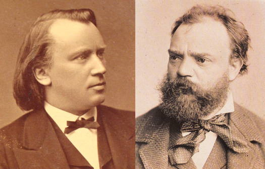 Johannes Brahms (left, in 1876) and Antonín Dvořák in 1882