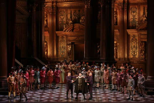 A scene from Verdi's 'Rigoletto' at Teatro alla Scala, Milan. Photo © 2019 Brescia/Amisano