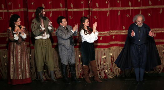 From left to right: Valeria Giradello as Giovanna, Toni Nezic as Sparafucile, Chuan Wang as the Duke, Enkeleda Kamani as Gilda and Leo Nucci in the title role at the end of Verdi's 'Rigoletto' at Teatro alla Scala, Milan. Photo © 2019 Brescia/Amisano