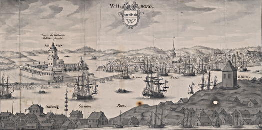 A copper engraving from 1709 of Vyborg - Viipuri in Finnish - by Dutch etcher and copper engraver Johannes van den Aveelen (1655-1727)