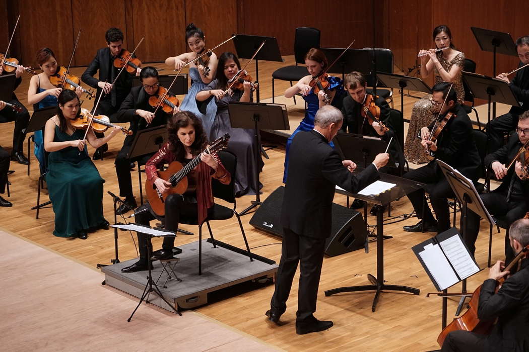 Sharon Isbin with Andrew Sewell and members of the City Chamber Orchestra of Hong Kong