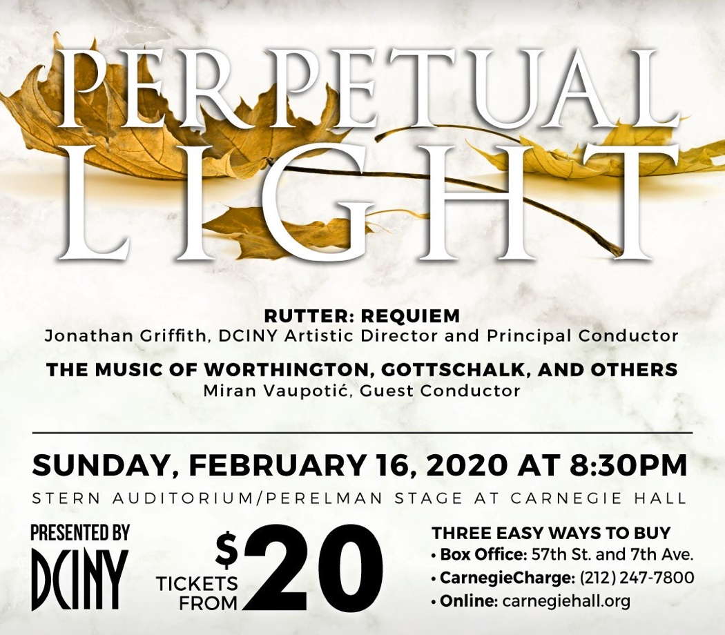 Publicity for a February 2020 concert featuring Rain Worthington's music