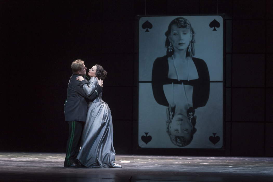 Misha Didyk as Herman and Anna Nechaeva as Liza in the Naples production of Tchaikovsky's 'Pique Dame'. Photo © 2019 Francesco Squeglia