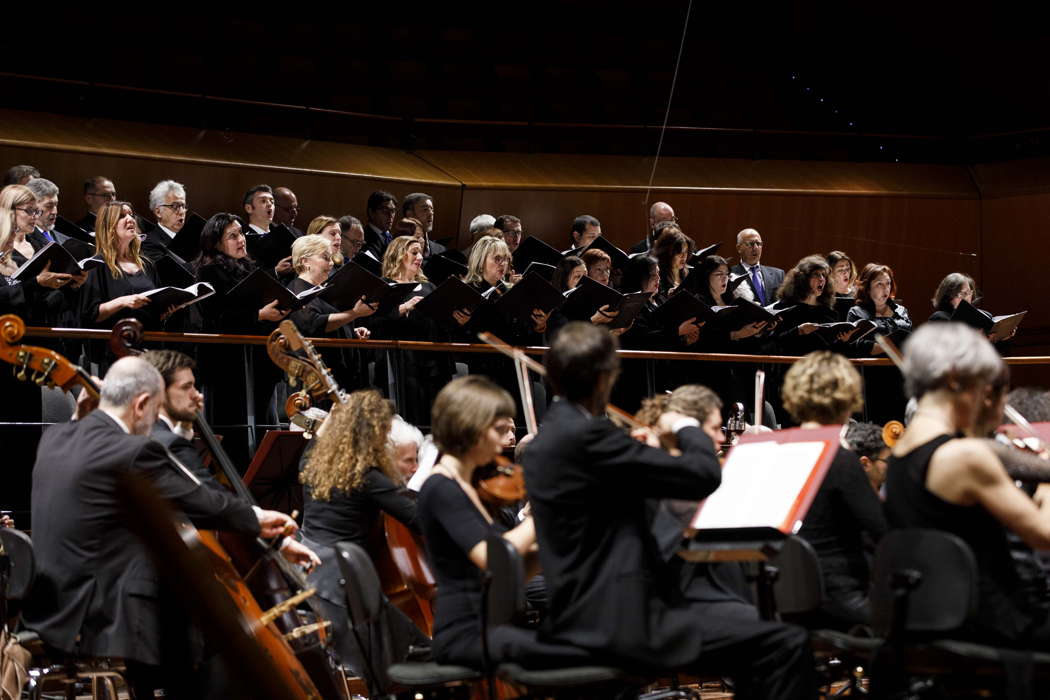 Accademia Nazionale di Santa Cecilia's Haydn 'Creation' in Rome - members of the chorus and orchestra. Photo © 2020 Riccardo Musacchio