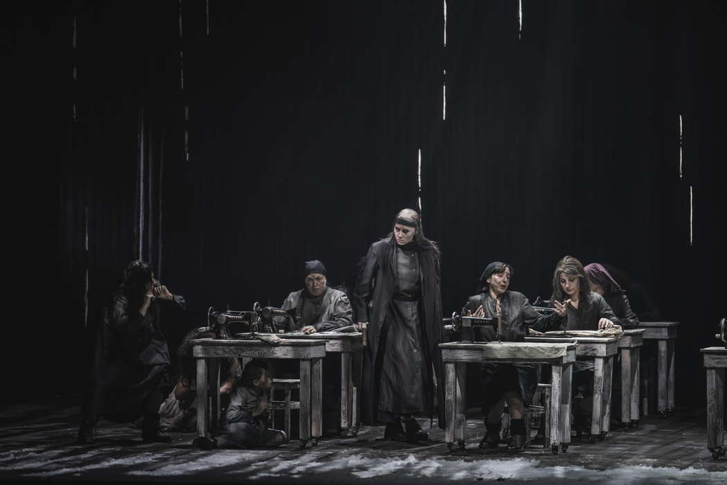 Ana Victoria Pitts as Vera-La Korableva and soloists from the choir of the Maggio Musicale Fiorentino in Franco Alfano's 'Risurrezione' in Florence. Photo © 2020 Michele Monasta