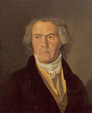 An oil-on-canvas portrait of Ludwig van Beethoven in 1823 by Austrian painter Ferdinand Georg Waldmüller (1793-1865)