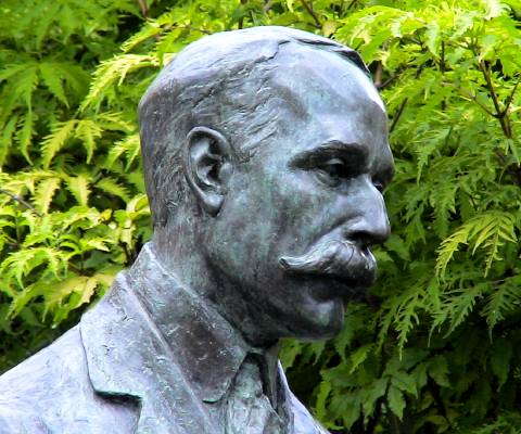 Detail of the Edward Elgar statue in Malvern