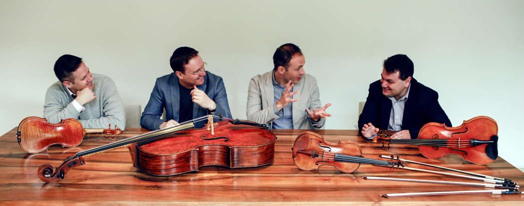 The Jerusalem Quartet - Akexabder Pavlovskly, violin, Sergei Bresler, violin, Ori Kam, viola and Kyril Zlotnikov, cello. Photo © 2015 Felix Broede