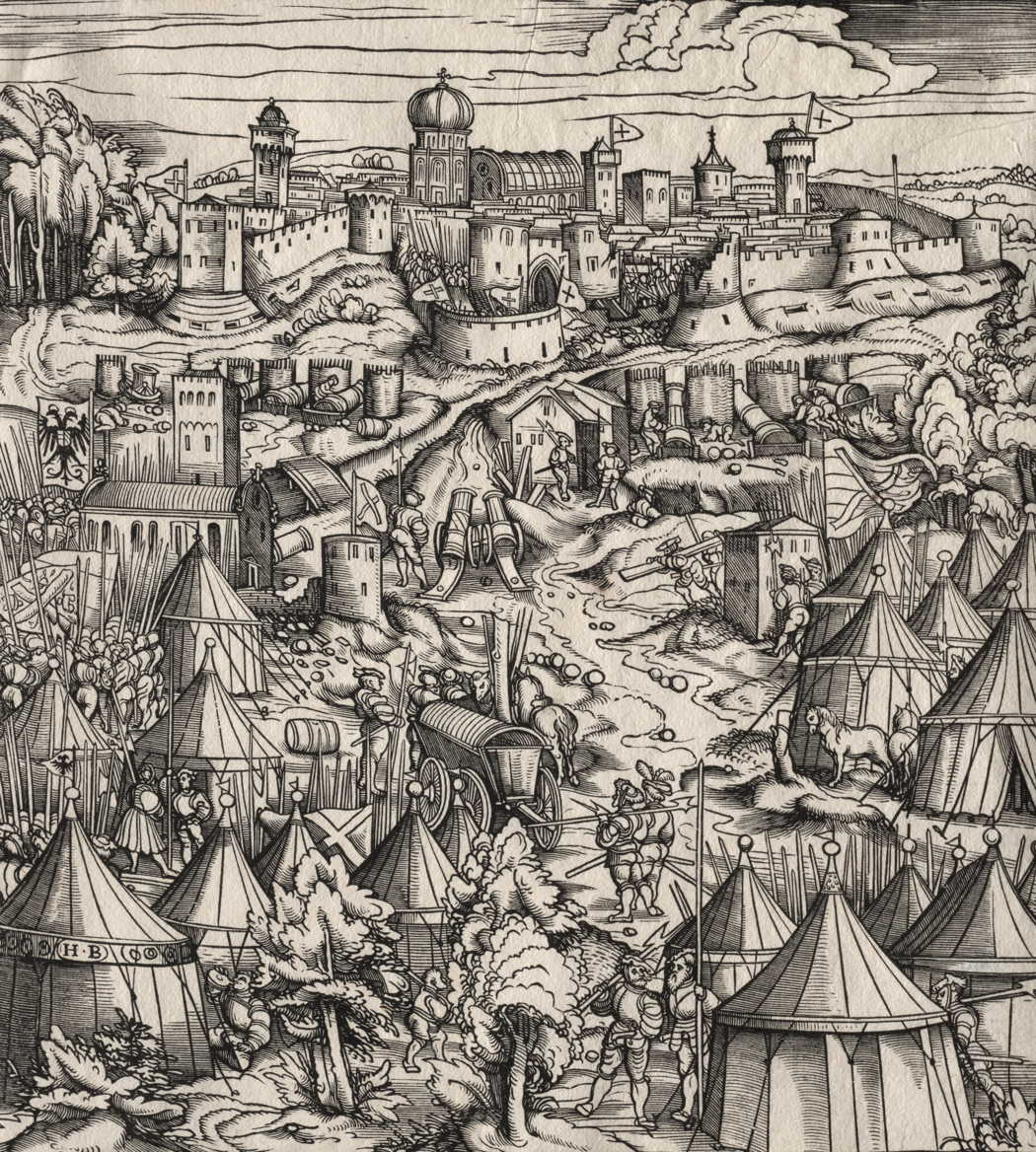 Der Weisskunig (The White King): The Siege of Padua by German painter and woodcut printmaker Hans Burgkmair (1473-1531). Creative Commons licence CC0 1.0 Universal