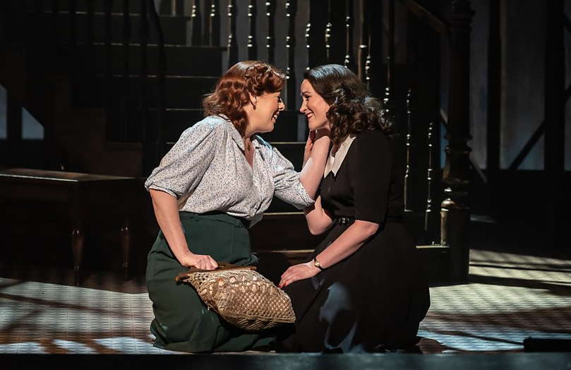 Giselle Allen as Anna and Gillene Butterfield as Rose in Opera North's 'Street Scene'