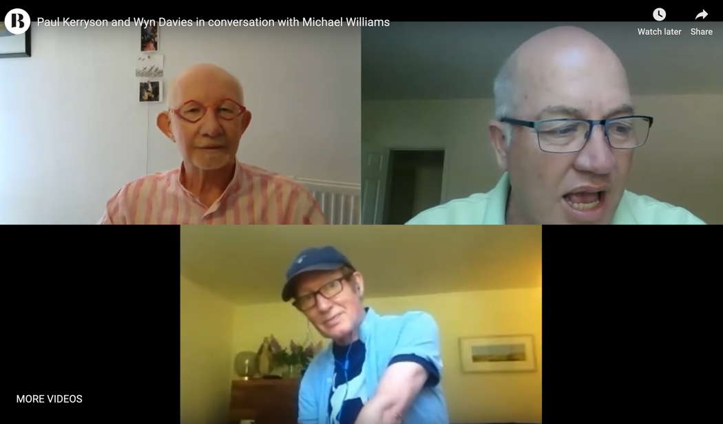 A screenshot from the Buxton Festival film 'Paul Kerryson and Wyn Davies in conversation with Michael Williams'