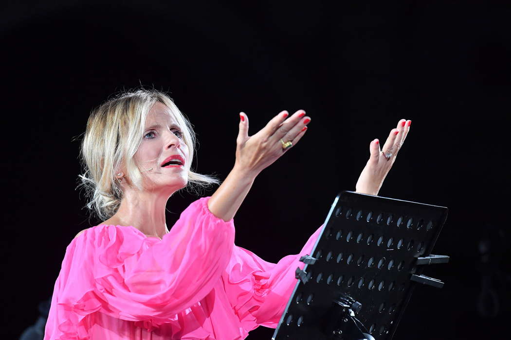 Isabella Ferrari performing 'Arianna, Fedra e Didone' by Silvia Colasanti at the 2020 Festival dei Due Mondi in Spoleto. Photo © 2020 Maria Laura Antonelli