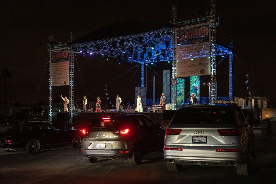 A scene from San Diego Opera's drive-in 'La bohème'. Photo © 2020 Karli Cadel